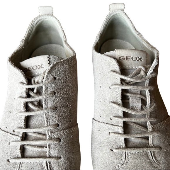 Geox Respira Lace Up Genuine Suede Flats | Nude Tan | Size 7 - Picture 4 of 14